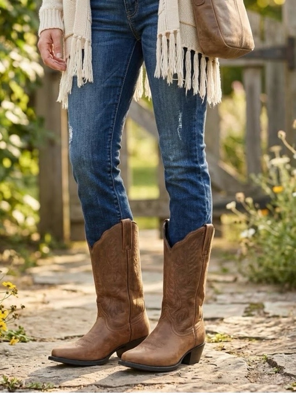 👠Masterson Boot Co. Women’s Leather Upper Cowboy Boots Size 8M